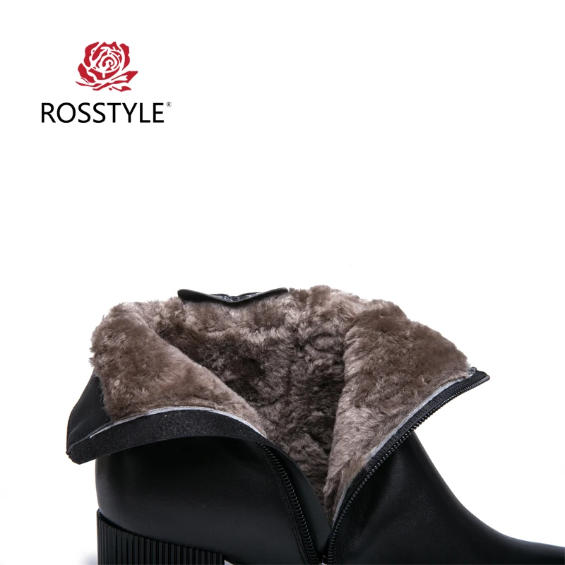 Rosstyle Зимние ботильоны для Для женщин натуральная кожа плюш Обувь на высоких