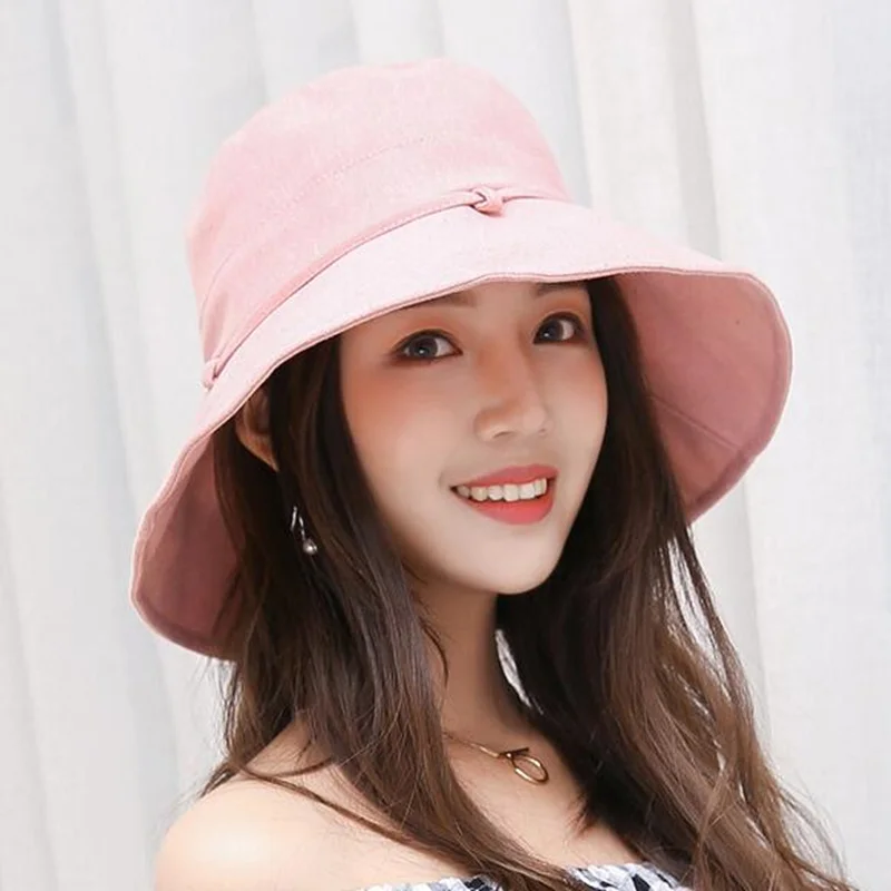 Новые летние пляжные лук Шапки для Для женщин chapeu Панама feminino леди ведро шляпа