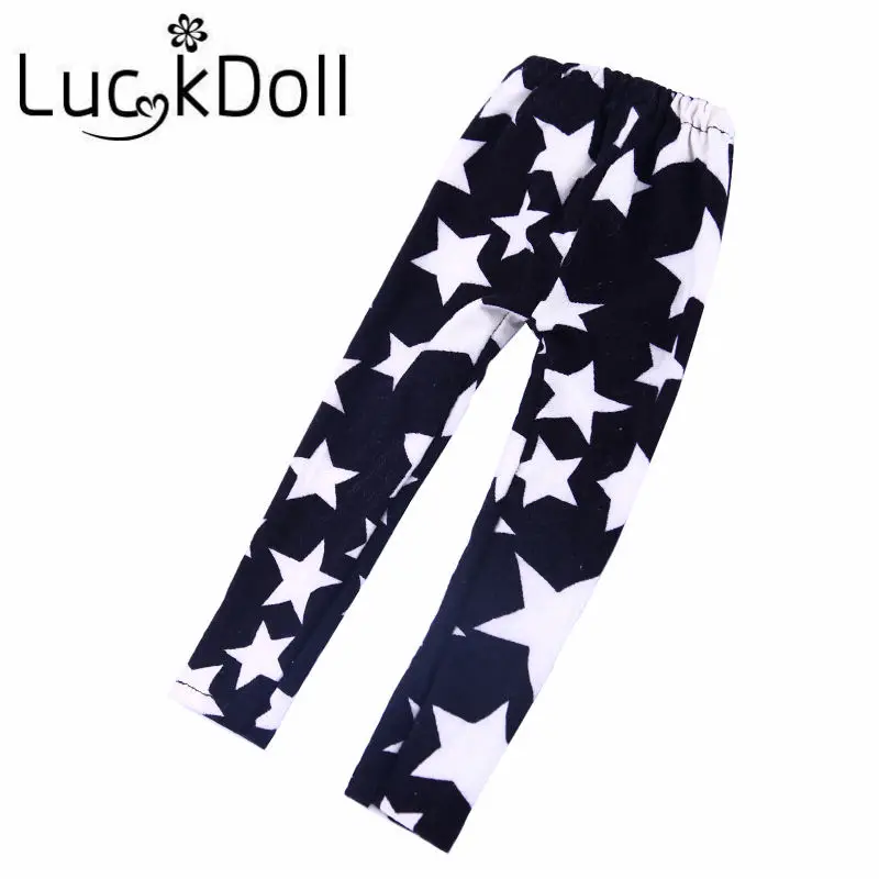 Леггинсы LUCKDOLL с модным принтом размер 18 дюймов американский 43 см Детская кукла