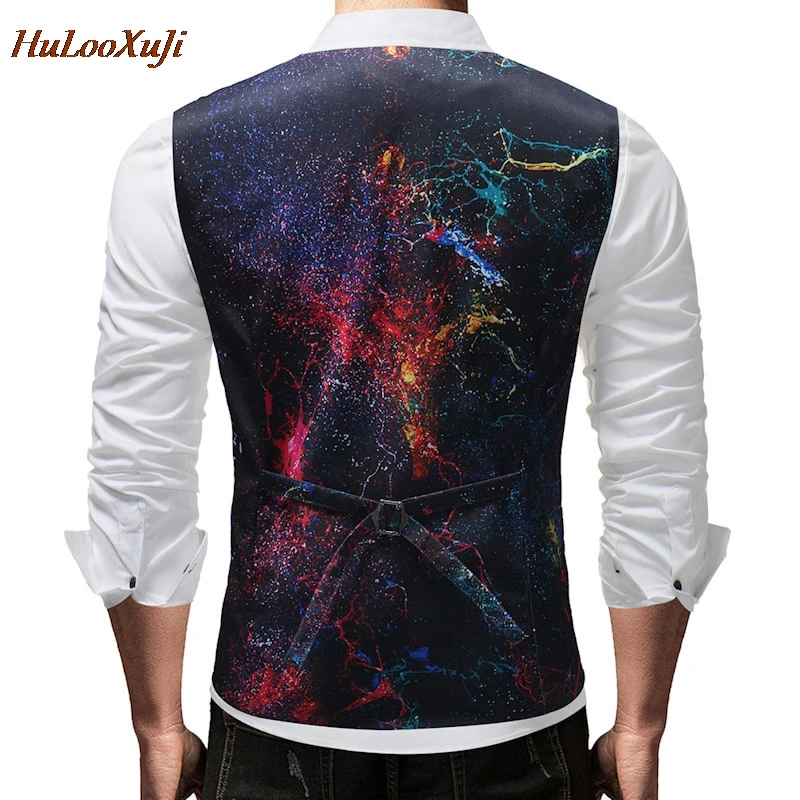 HuLooXuJi мужские костюмные жилеты Slim Fit Повседневная модная куртка без рукавов с