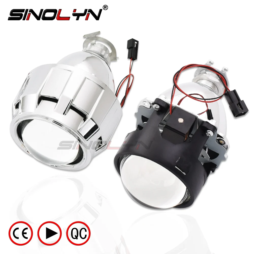 Фото Sinolyn 2,5 дюймовые Биксеноновые линзы для фасветильник H1 s H4 H7 35 Вт H1 HID мини-фары автомобильные фары 2 шт. автомобильные аксессуары №1