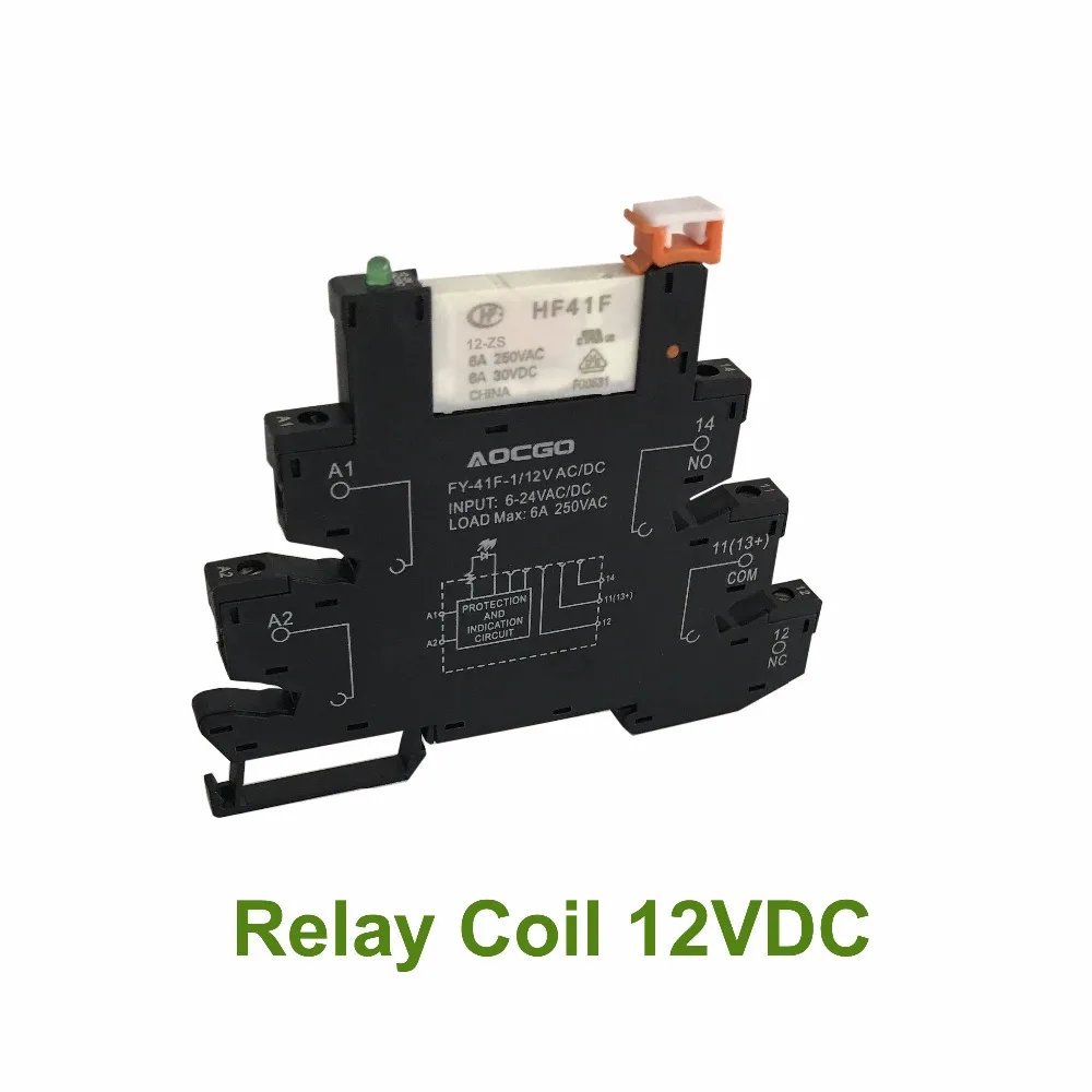 Тонкое реле на винтовой розетке со светодиодной и защитной схемой 12VDC/AC|slim relay|relay