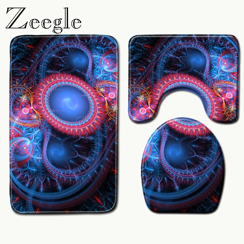 Zeegle 3 шт. коврики для ванной нескользящие Ванная комната Комплект ковриков 3D
