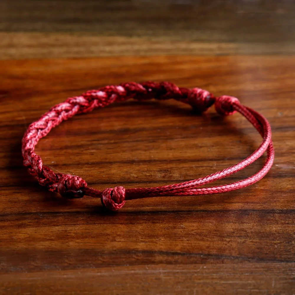 CKKU ювелирные изделия 2019 DIY кожа вязанная рука Strand браслет красный цвет