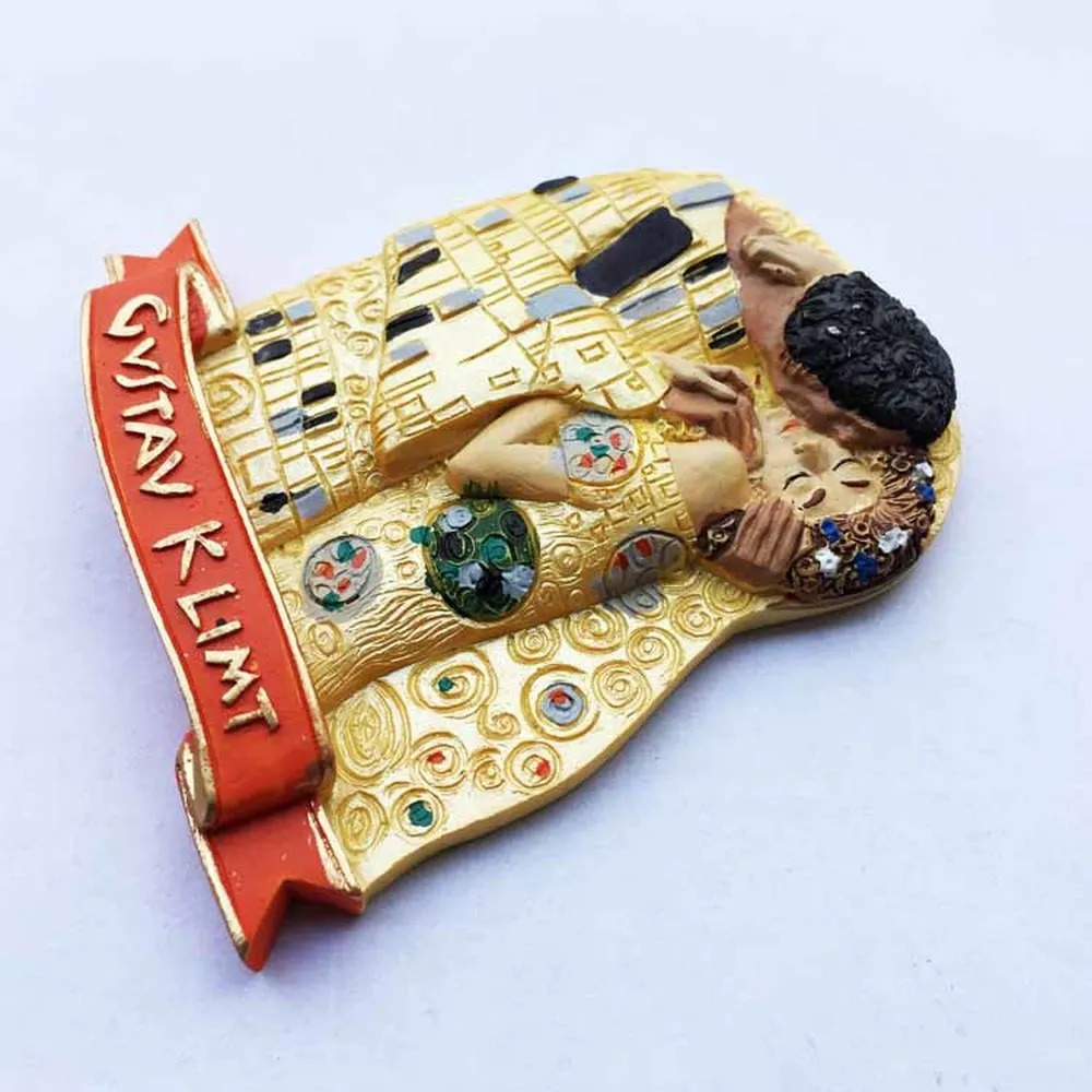 1pcs Europe Austria Vienna Painter Gustav Klimt Kiss Tourist Souvenir Fridge Magent Refrigerator Stickers Home Decor|Магниты на