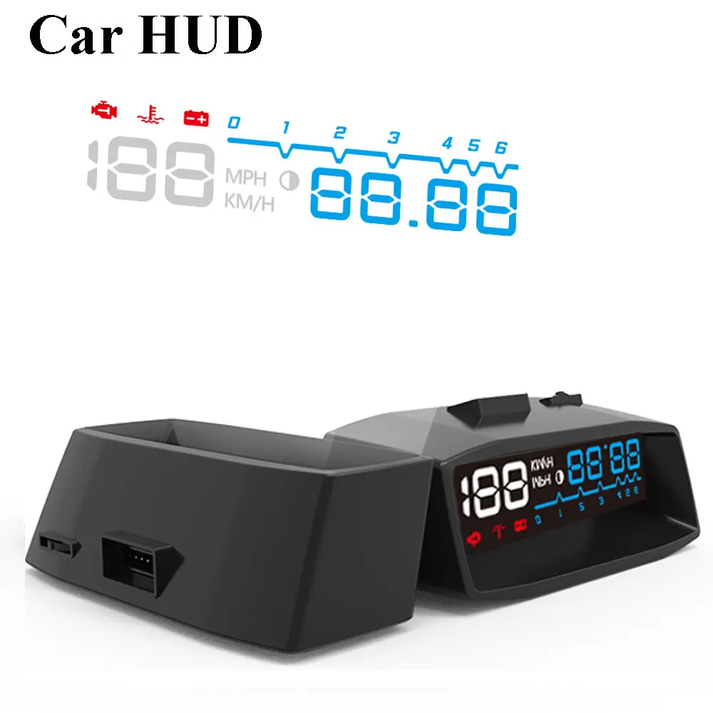 Автомобильный HUD Дисплей 2017 автомобильная система OBDII км/ч об/мин газовая
