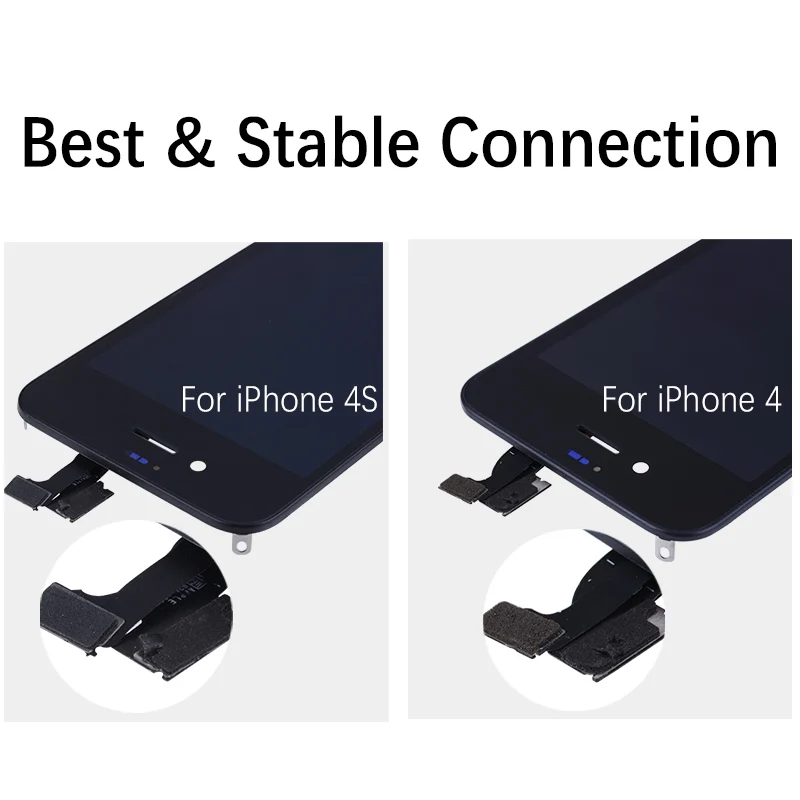 AAA OEM Дисплей для iPhone 4 4S LCD в сборе с тачскрином на рамке черный белый