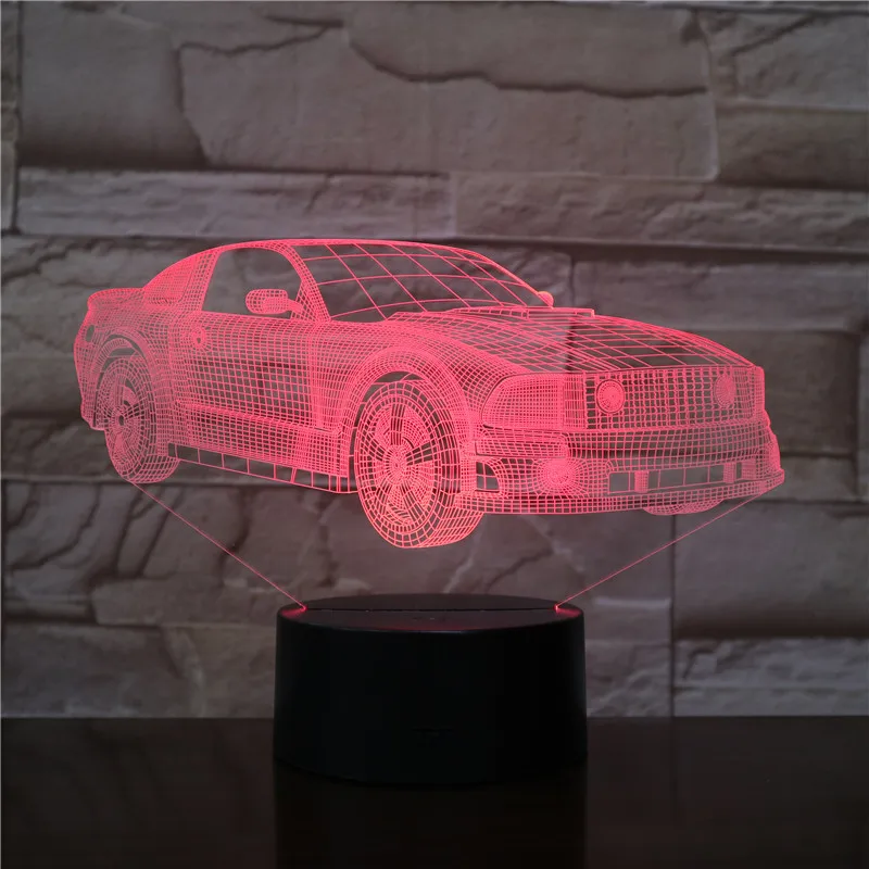 Для мальчиков и мужчин гоночный спортивный автомобиль 3D лампа ночник