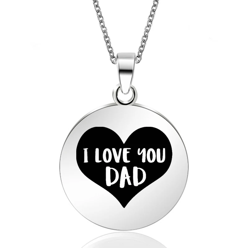 Ожерелья из нержавеющей стали с надписью I Love You Dad's Day ювелирные изделия