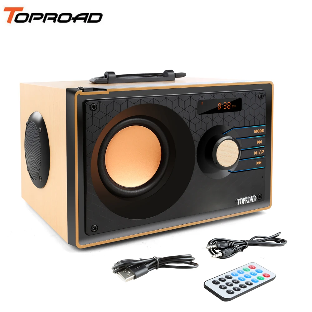 TOPROAD беспроводной Bluetooth динамик стерео сабвуфер тяжелый бас динамик s музыка Soundbox с пультом дистанционного управления Поддержка FM TF AUX USB