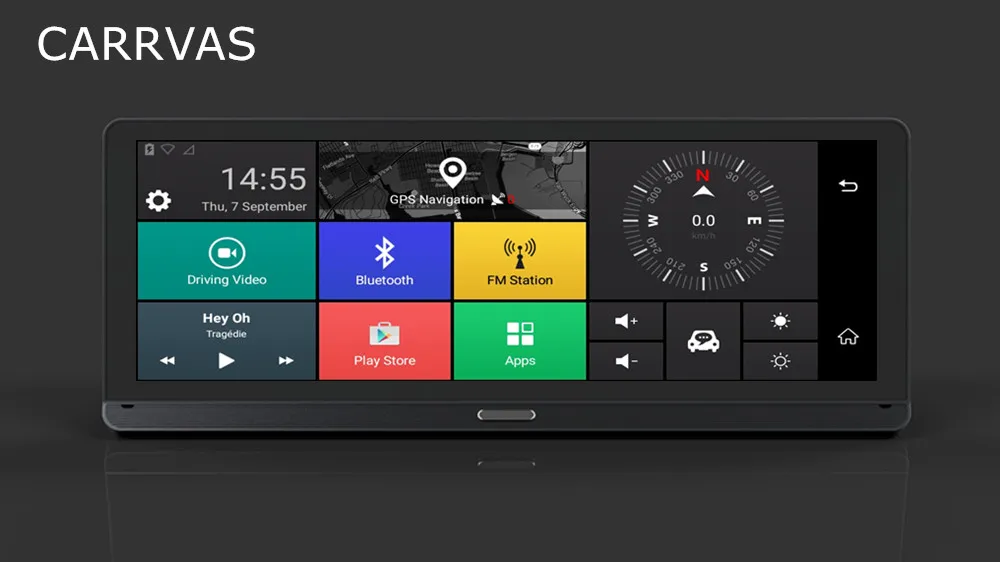 CARRVAS Автомобильный GPS навигатор DVR 4G ADAS HD 1080P 7 84 &quotAndroid 5 1 видеорегистратор с двумя