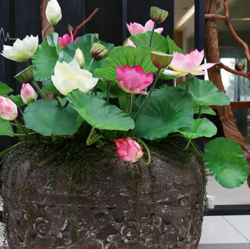 5 шт. из искусственной кожи зеленые листья лотоса листьями для свадьбы свадебный