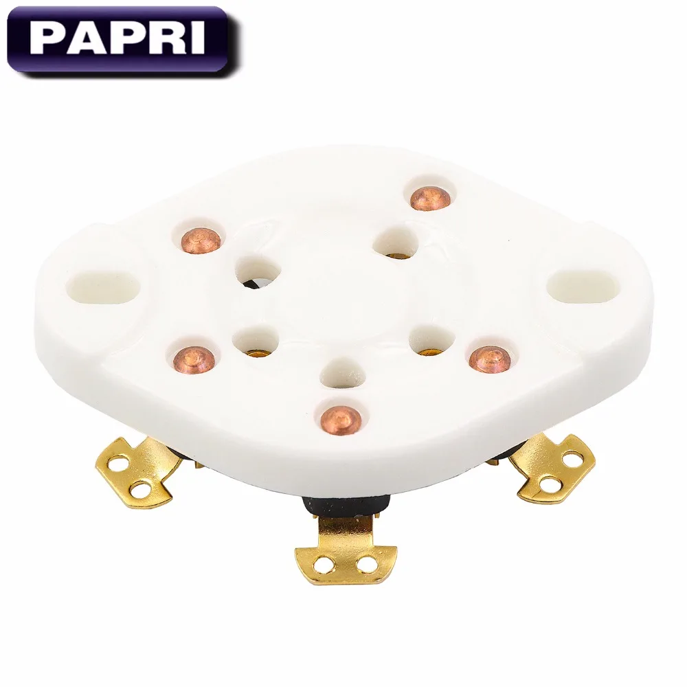

PAPRI 1PCS 807 FU-7 24 27 FD422 WE272A WE311A Vacuum Tube Ceramic U5A Gold Plated 5Pin Tube Socket Chassis Mount