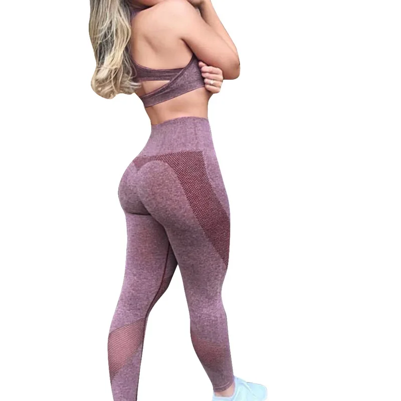 Sfit женский бесшовный фитнес Йога набор спортивный костюм для спортзала Леггинсы