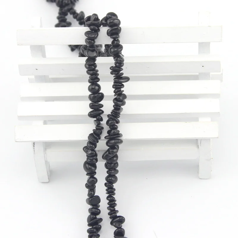 Бесплатная доставка 7 8 мм Оптовая продажа черный турмалин форма чипы с