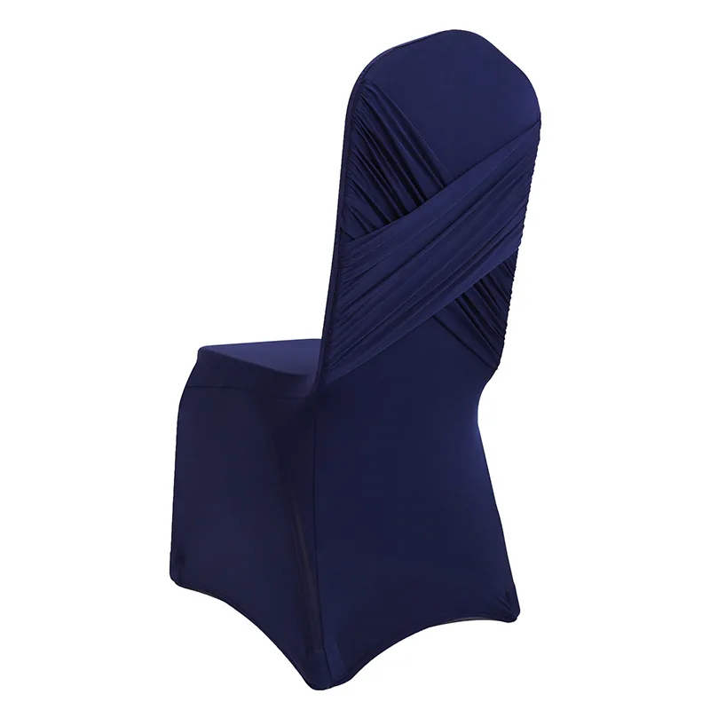 Navy blue SunnyRain 4/6-шт толстые белые чехлы на стул из спандекса для Weding вечерние чехлы на кресла стрейч эластичный крест украшение сзади - Цвет: Navy blue