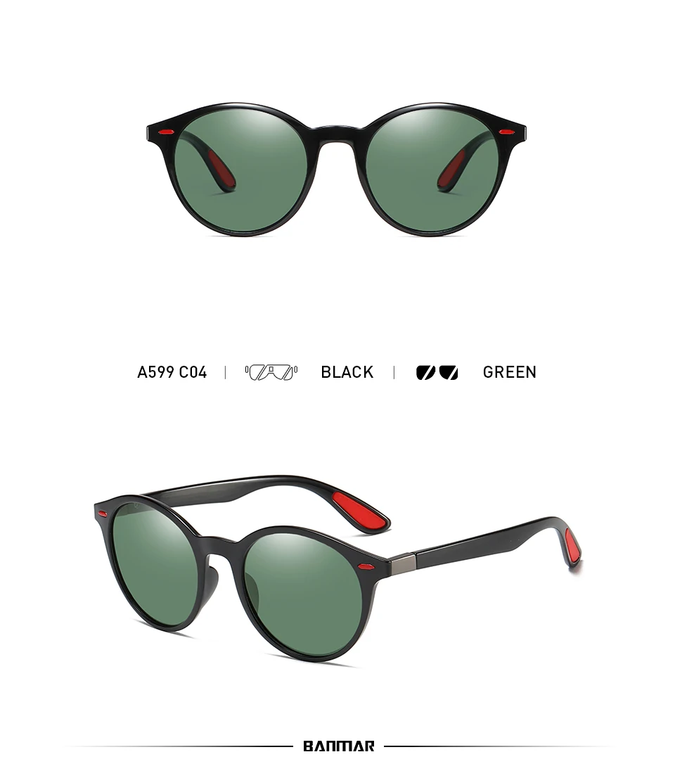 BANMAR Fashion Polarized Sunglasses Men TR90 Luxury Brand Designer Vintage Driving Night Sun Glasses Male Goggles Shadow UV400