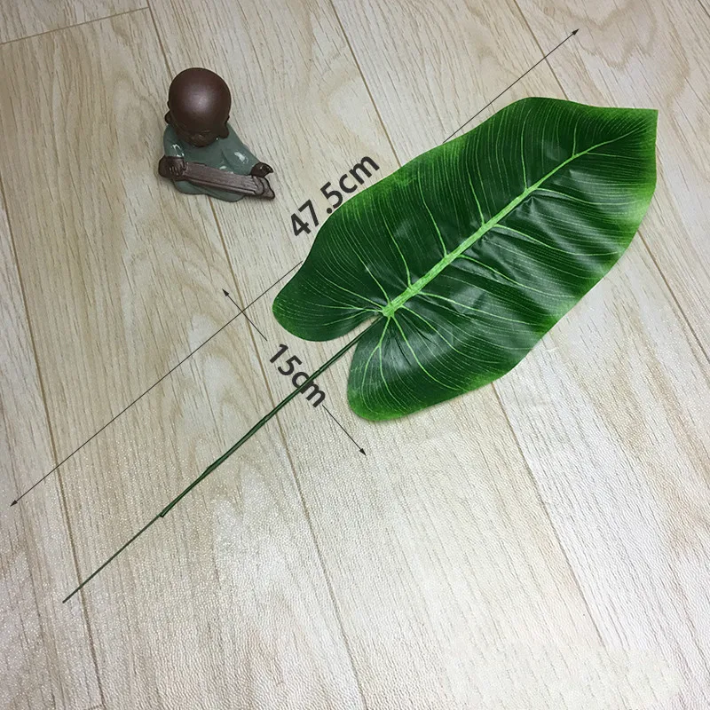 green 47cm 1 шт. искусственные листья тропические Пальмовые Листья Имитация листьев для свадьбы Гавайские Луау тематические вечерние украшения для дома и сада - Цвет: green 47cm