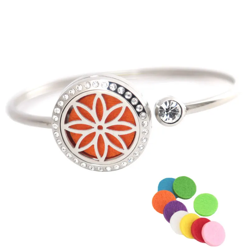 Цветочный браслет медальон для ароматерапии 25 мм магнитный Кристальный из