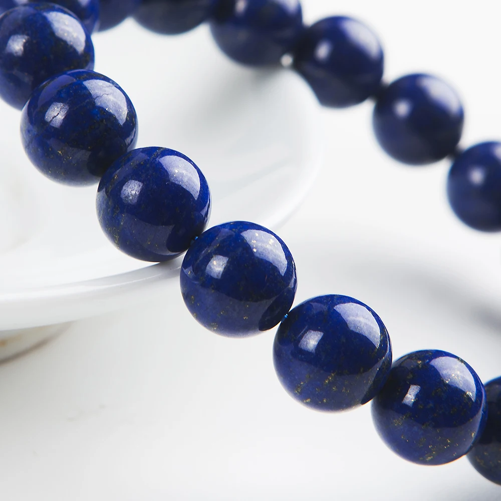 Ожерелье из настоящего природного Lapis Lazuli браслет синие Драгоценные Камни