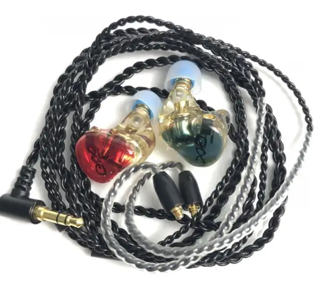 blue red with cable Индивидуальный заказ MMCX наушники Шум шумоподавления в виде цветов, популярная наушников сменный спортивный гарнитура mmcx-кабель для Shure SE215 наушник - Цвет: blue red with cable