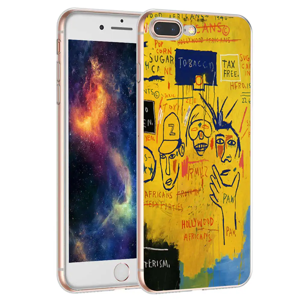 SJK2136021TM Minason, художественный чехол с граффити Jean Michel Basquiat для iPhone X, 5 S, 5S, XR, XS Max, 6, 6 S, 7, 8 Plus, мягкий силиконовый чехол для телефона, Fundas - Цвет: SJK2136021TM