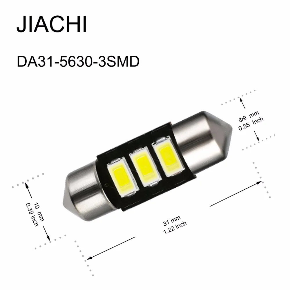 JIACHI 100 x C5W 6428 DE3021 led bulb Wholesale Auto Festoon 31mm Car Interior Dome Reading Lamps lighting 5730 SMD DC 12V White |