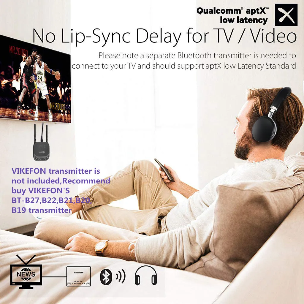 CRDC активное шумоподавление наушники Bluetooth с микрофоном Aptx низкая задержка