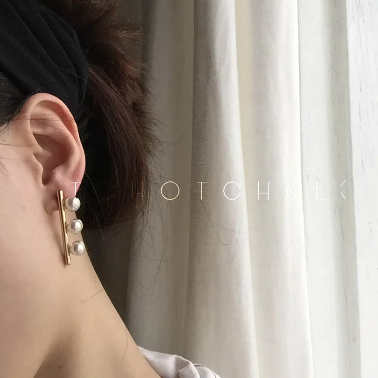 Серьги пусеты с искусственным жемчугом 4549|earring trendy|pearl stud earringsstud earrings |