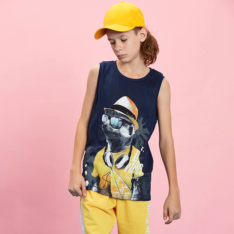 GLO STORY новинка 2019 года летняя футболка без рукавов для мальчиков подростков