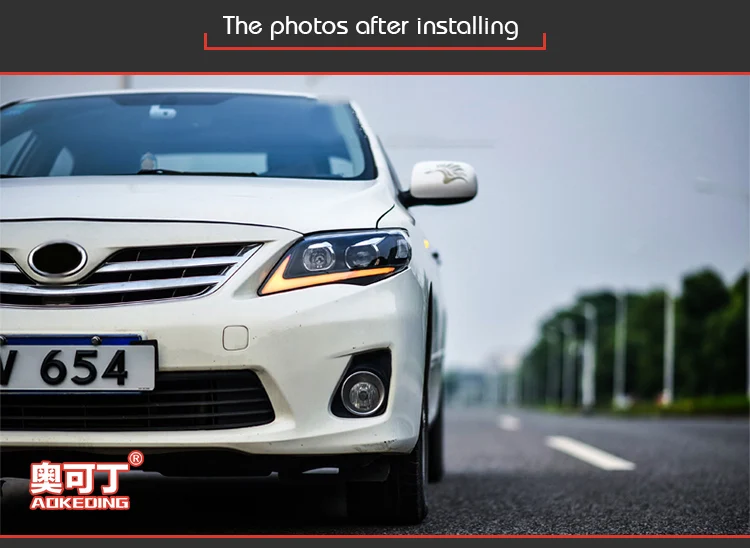 AKD автомобильный Стайлинг для Toyota Corolla фары 2011-2013 Altis светодиодный фары DRL Биксеноновые линзы Высокий Низкий луч парковка противотуманная фара