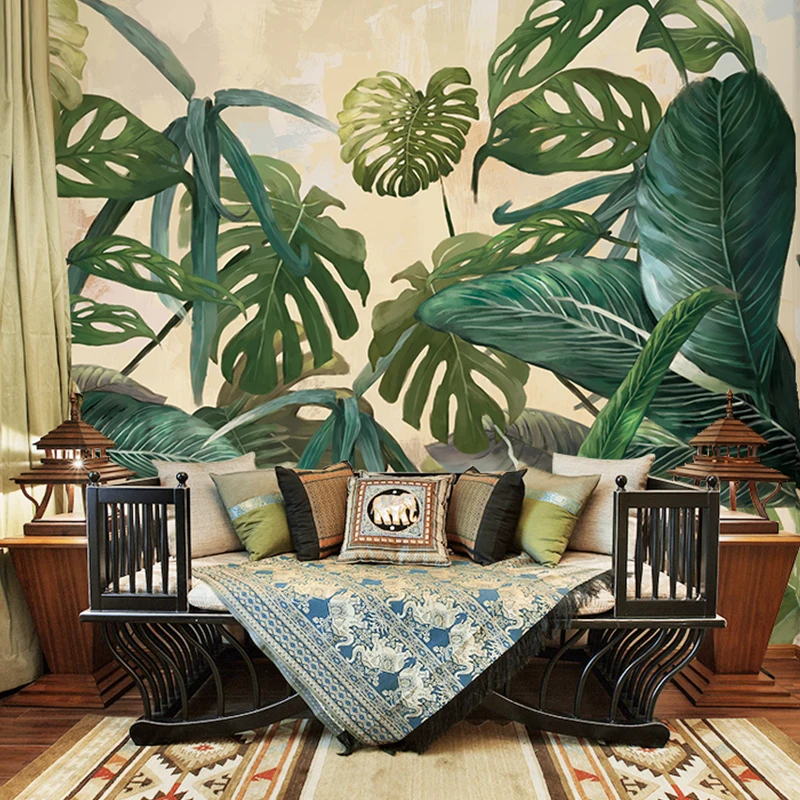3D настенные фрески на заказ фотообои с тропическим дождем лесом пальмами