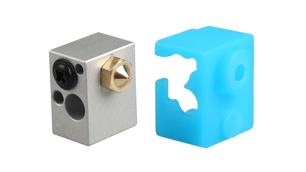 XCR-NV6 Heating Block 3D Printer with Silicone Sock 0.4mm Nozzle kit Part Replace V5 V6 aluminum heat block