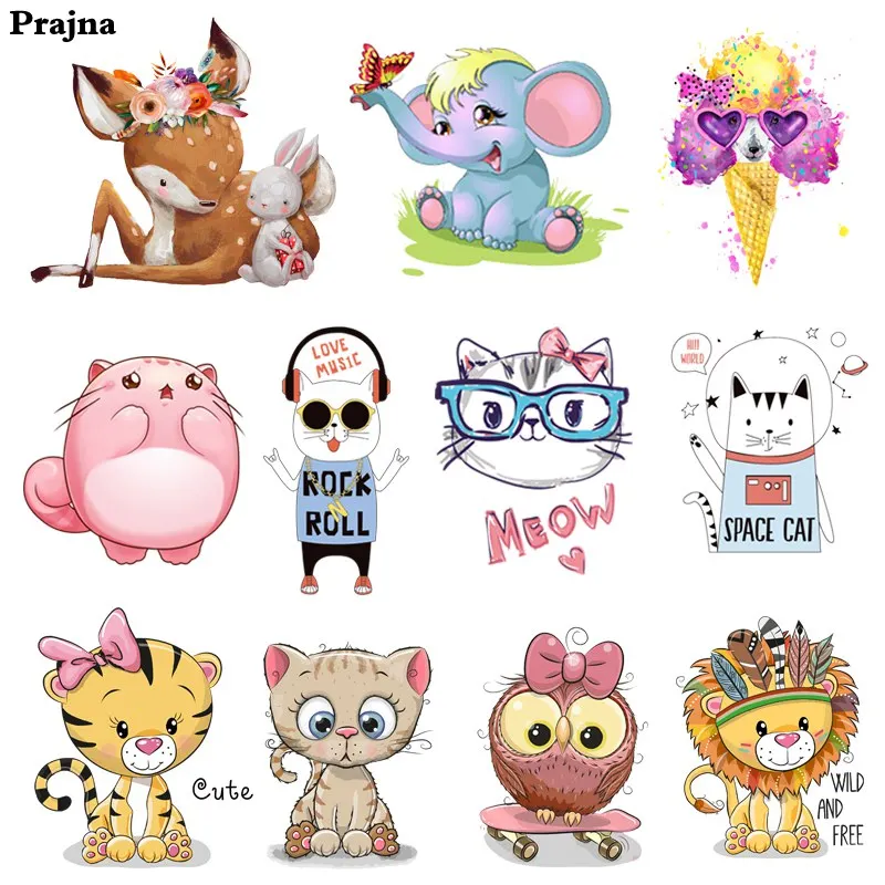 Переводная наклейка Prajna с рисунками из мультфильмов цветка оленя Льва собаки