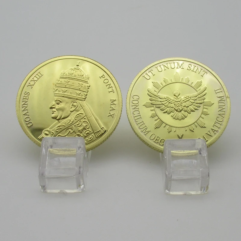 Монета из Германии с золотым покрытием Римский папа Ватикана памятные монеты