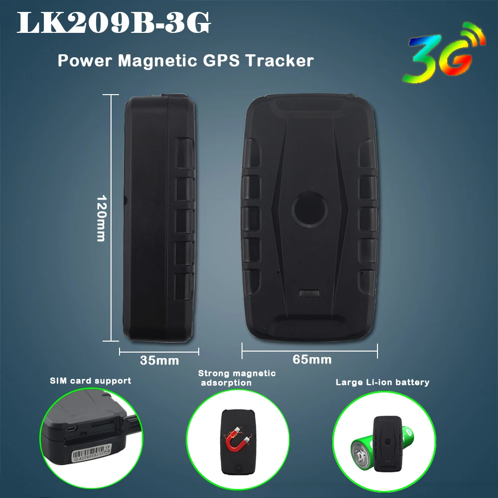 Водонепроницаемый автомобильный трекер 3G LK209B локатор WCDMA GSM GPRS 120 дней в режиме