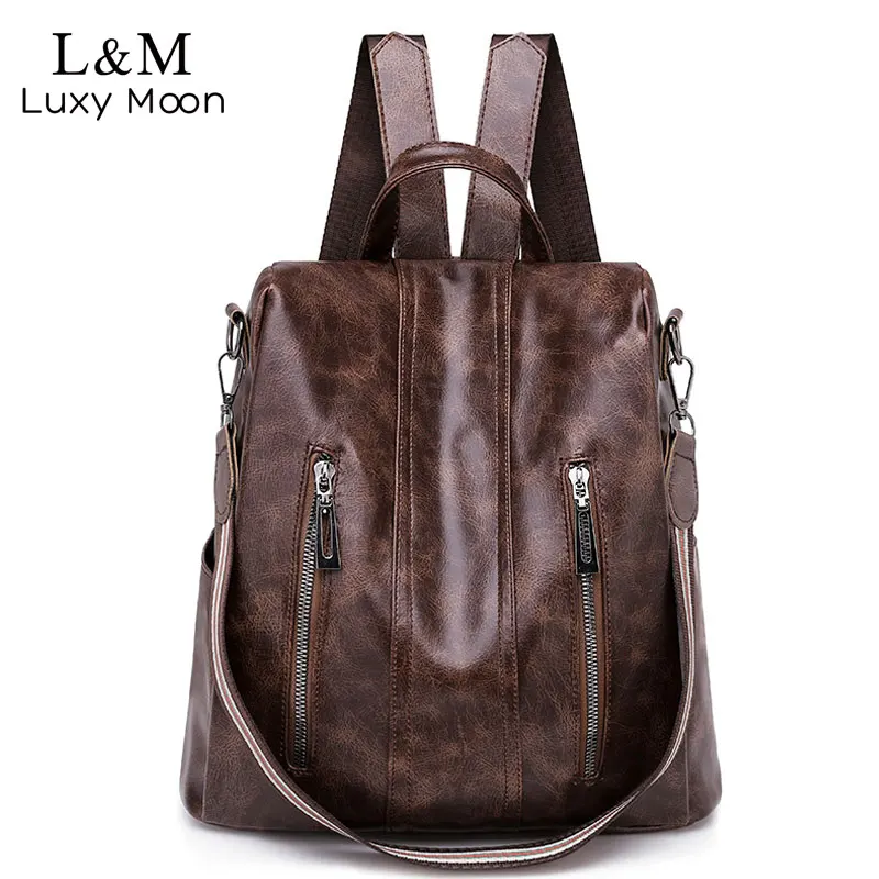 Винтажный женский рюкзак с защитой от кражи кожаные рюкзаки женские школьные