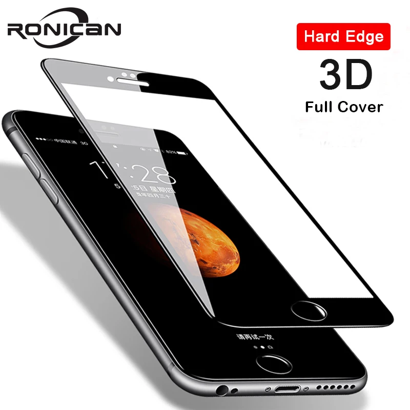 3D полное покрытие из закаленного стекла для iPhone 7 8 Plus Защитная пленка экрана XS XR Max