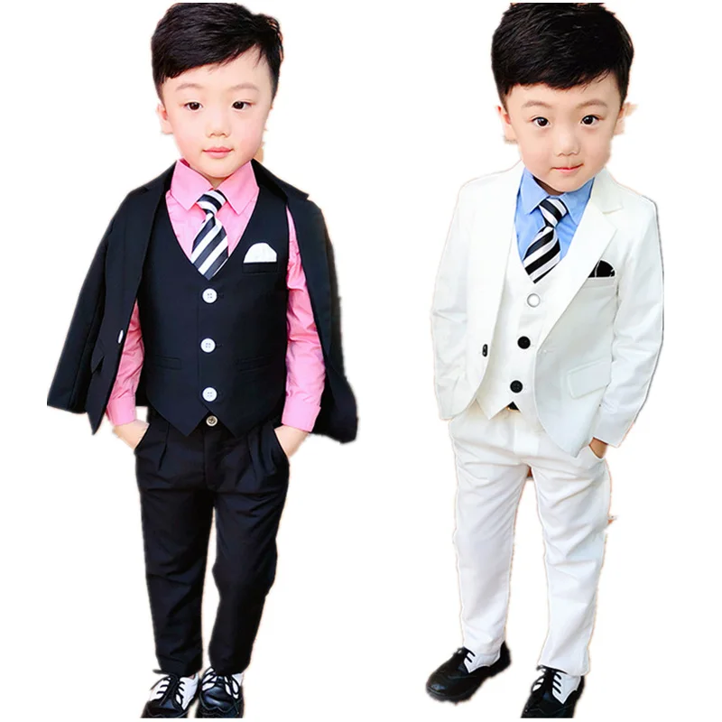 

New Flower Boys Blazer Wedding Suit School Kids Piano Ceremony Formal Suit with Bowtie Boys Birthday Party Tuxedo Costume Suit