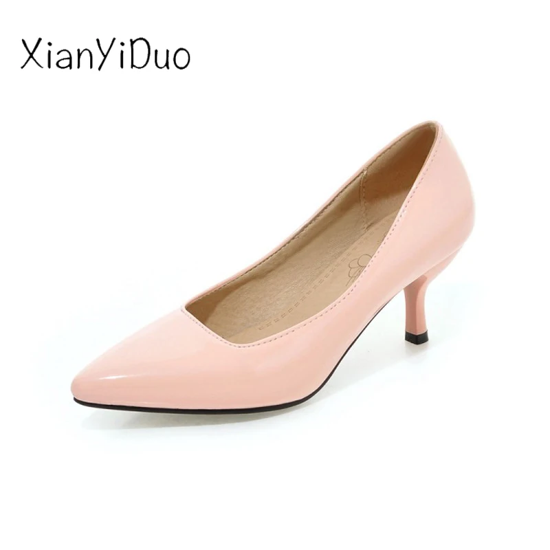 Xianyiduo/2018 весенне осенняя женская обувь пикантные туфли лодочки с острым носком на