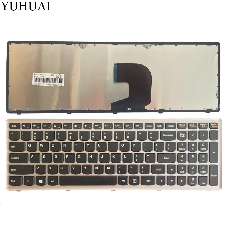 

New US laptop keyboard for Lenovo Ideapad Z500 Z500A Z500 Z500G P500 US keyboard with silver frame No backlight