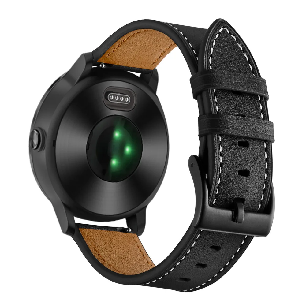 Кожаный браслет для Garmin Vivoactive 3/Vivomove HR/Benz/SQ ремешок Samsung Galaxy Watch 3 41 мм 42 мм/Active 2 20