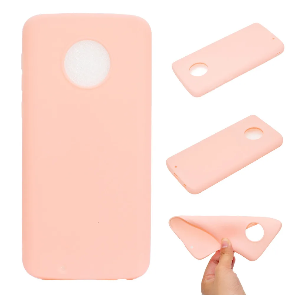 Sunjolly Solid Color Case for MOTO G6 Plus Soft TPU Silicon Pink Blue Thin Phone Cases Cover coque Motorola |