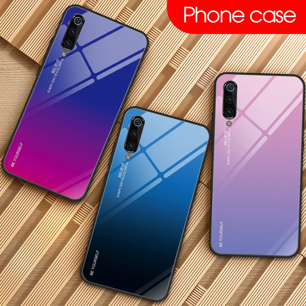Gradient Tempered Glass Phone Cases For Xiaomi Mi Mix 2s Max 2 3 Redmi 5 Plus 5A 6A 6 Note Pro 4 4X Full Protective Cover |
