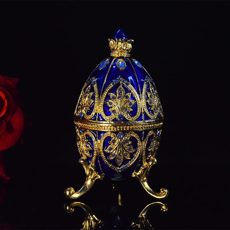 QIFU Ручной Работы Красивый синий Faberge яйцо ювелирные изделия для коробки