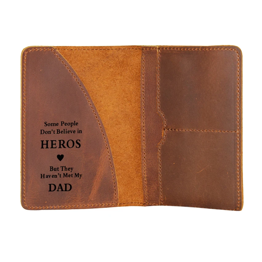 Для Hero DAD Обложка для паспорта из воловьей кожи кожаный кошелек для путешествий функциональный держатель для кредитных карт винтажный кошелек для паспорта подарок для папы