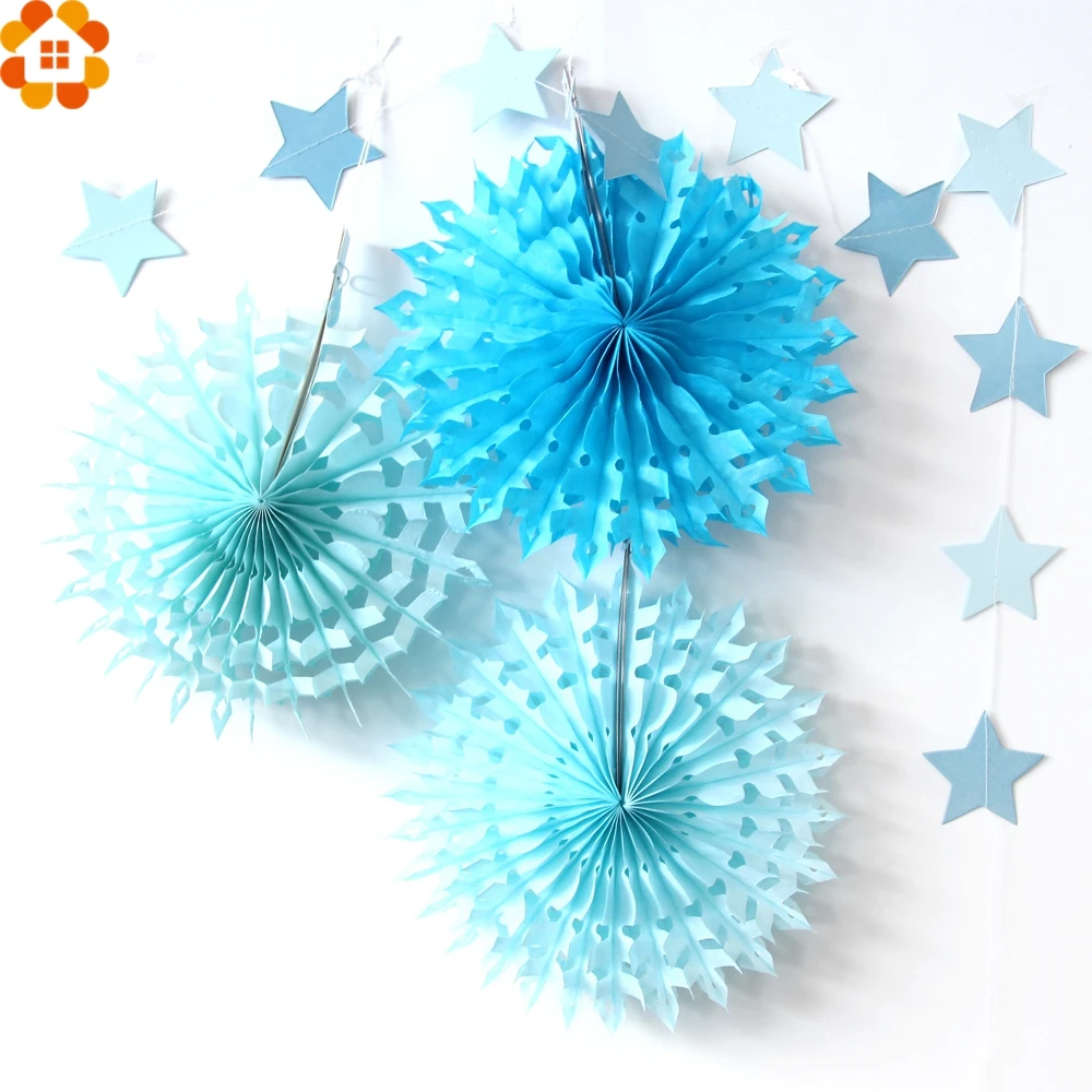 Набор из 9 шт. Бумажная гирлянда со звездами сотовые шары веера папиросной бумаги