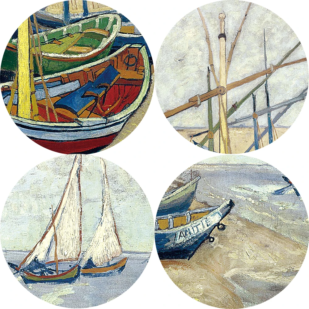 

Van Gogh Fishing Boats On The Beach Canvas Paintings Reproductions On The Wall Seascape Art Canvas Prints For Living Room Decor