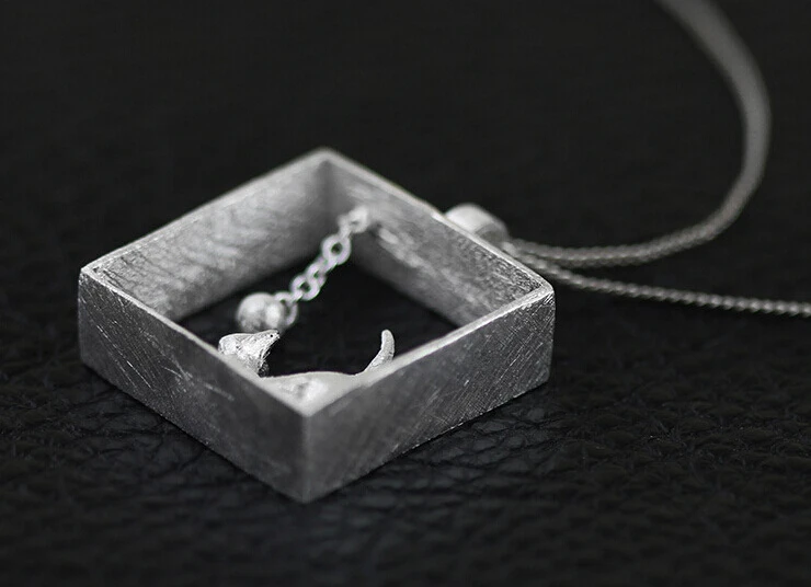 925 Sterling-silver-jewelry Cute Kitten Cat Small Ball Necklace Simple Sterling Silver Choker Necklaces &amp Pendants For Women N4 |