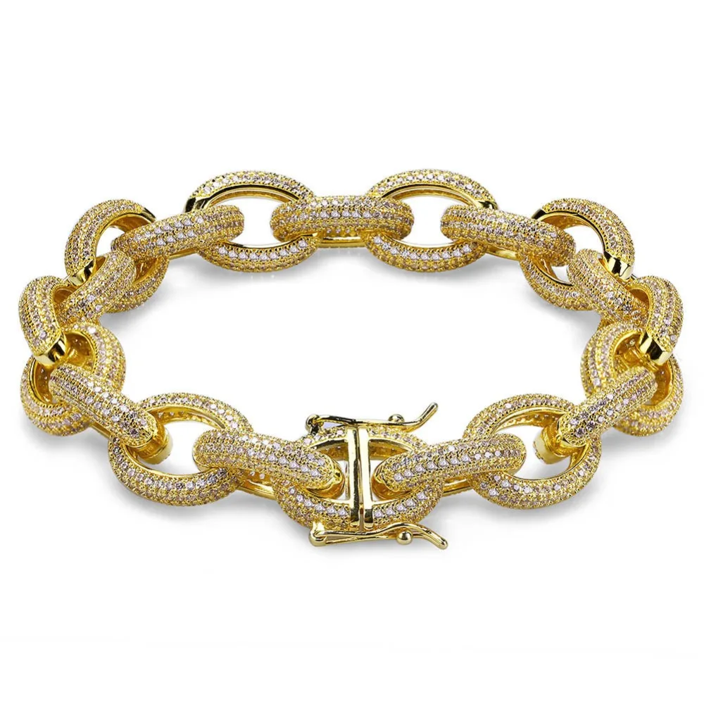 ARMNVNV высокое качество хип хоп овальной формы Iced Out Bling браслет цепочка для мужчин